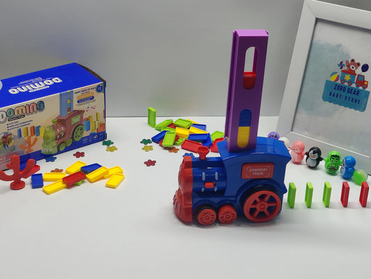 60Pcs Dominoes Blocks Set Electric Train